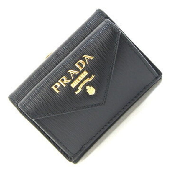 Prada Tri Wallet Black Leather - Picture 1 of 8